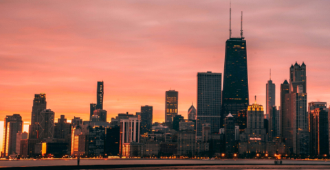 Chicago skyline.