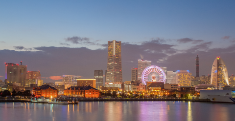 Skyline of Yokohama.